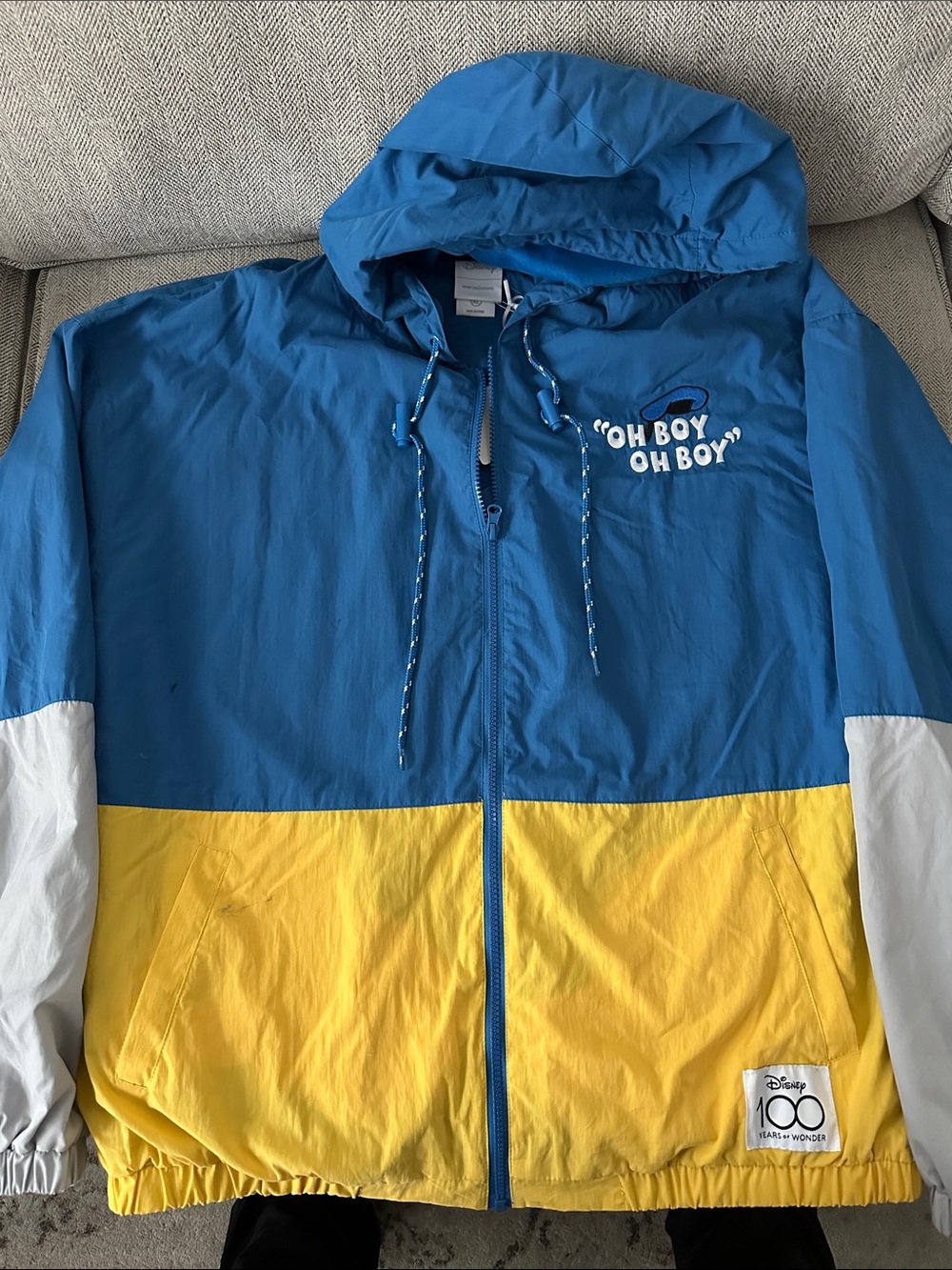Disney Donald Duck, hooded, zippered, lightweight jacket